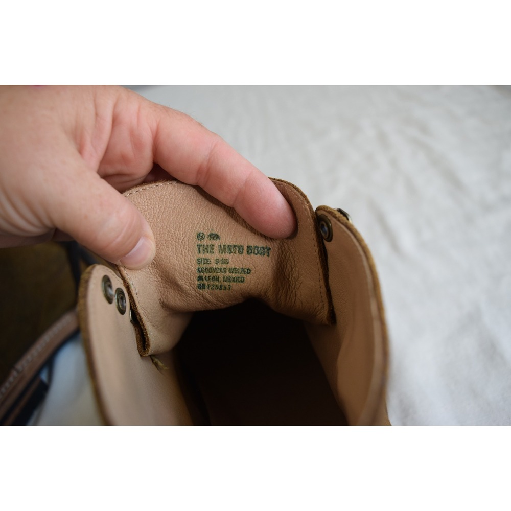 Taylor Stitch X Stetson Moto Boot 9 Brown Suede Weatherproof Cap Toe Men Work